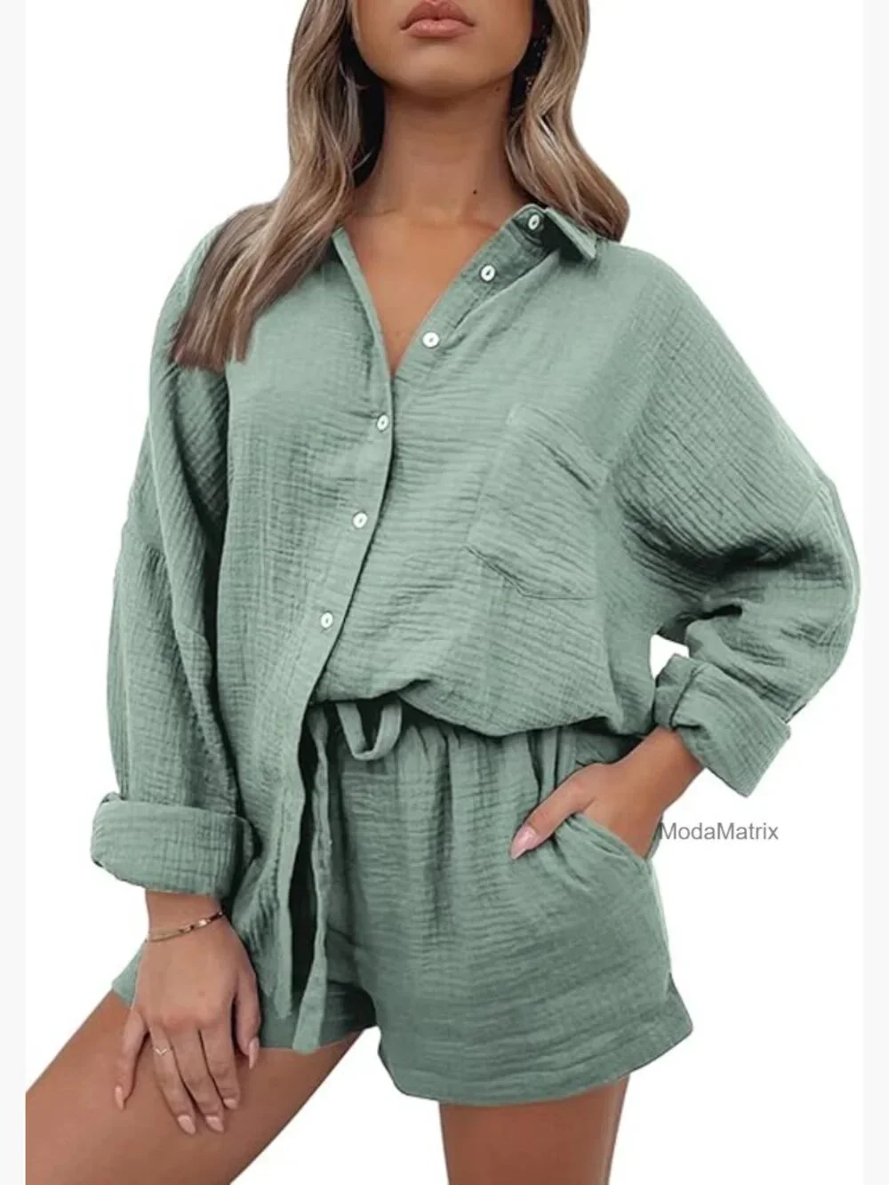 Loungewear 2 Piece Set Matching Pajama Sets Oversized Shirt Shorts
